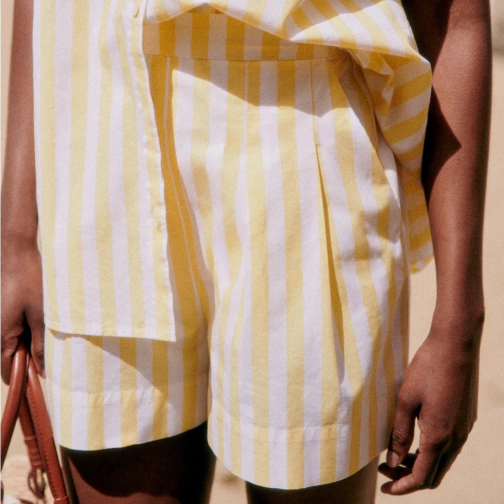Sezane Nicolo Shorts Jaune / Ecru - Size 36